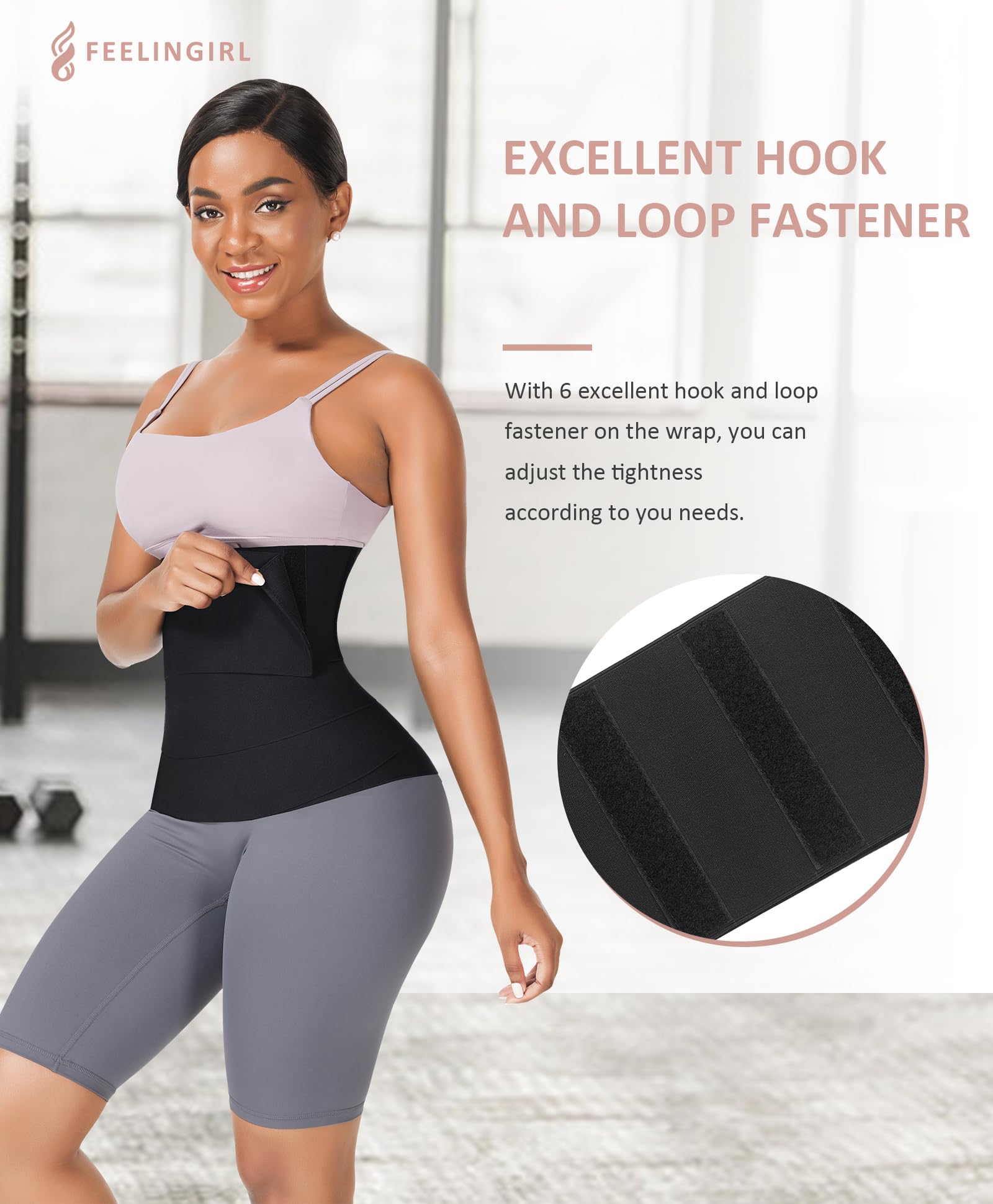FeelinGirl Waist Trainer for Women Bandage Wrap Trimmer Belt Long Torso Tummy Wraps Belly Body Shaper Waist Trimmer Belt - Image 4