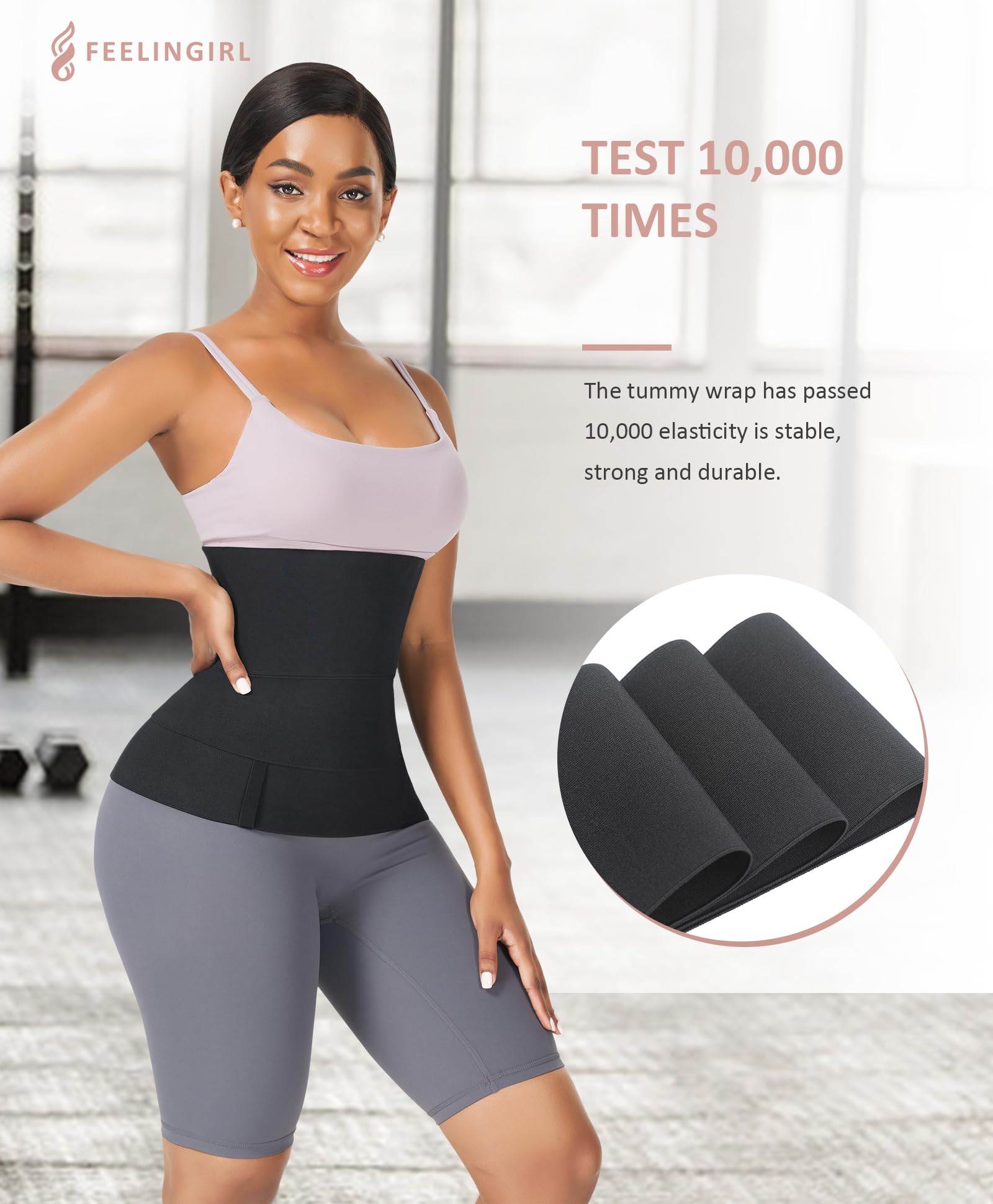 FeelinGirl Waist Trainer for Women Bandage Wrap Trimmer Belt Long Torso Tummy Wraps Belly Body Shaper Waist Trimmer Belt - Image 5