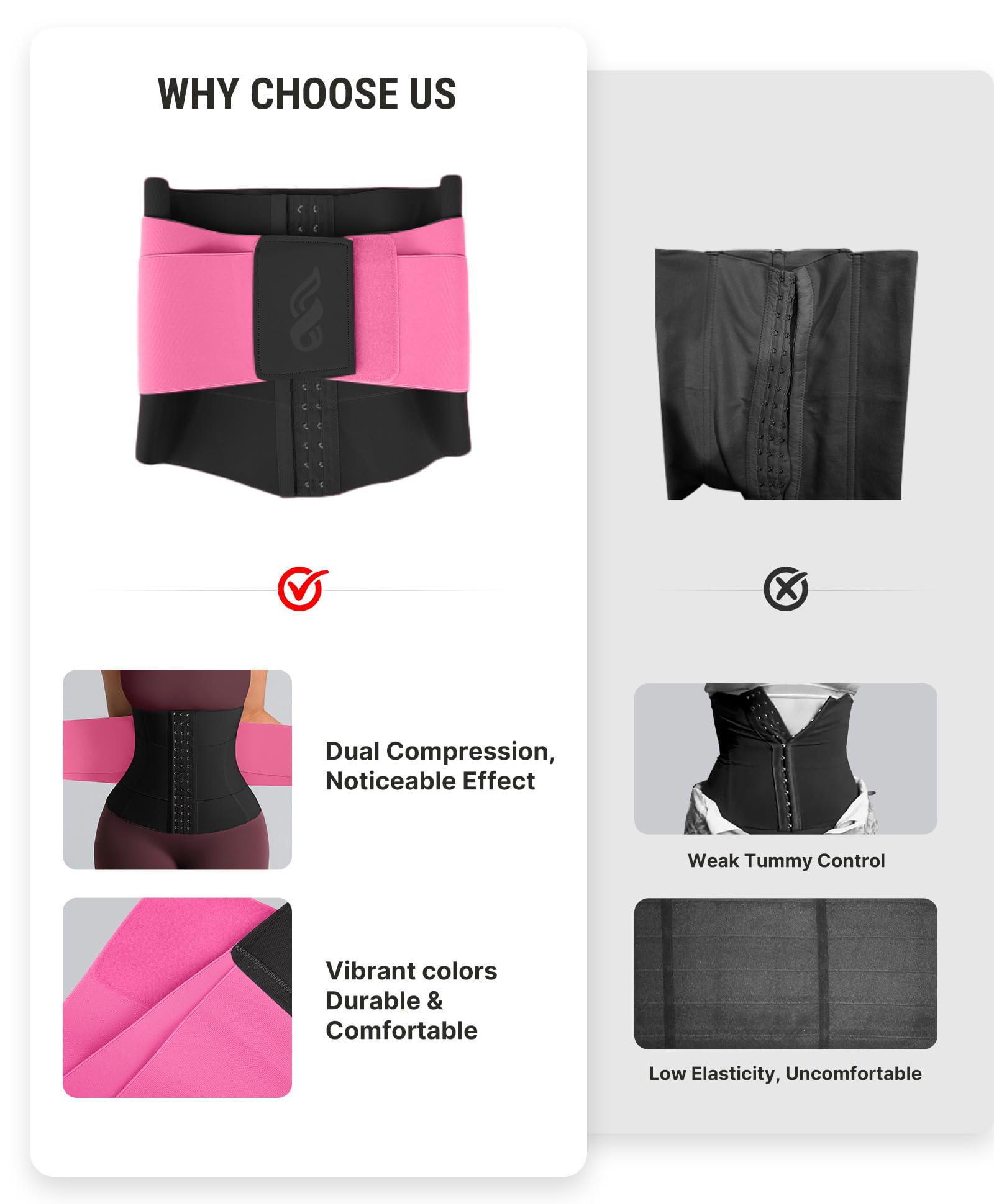 FeelinGirl Waist Trainer for Women Belly Fat Waist Trimmer Ab Belt Tummy Control with Triple Segmented Belt Body Shaper - Image 5