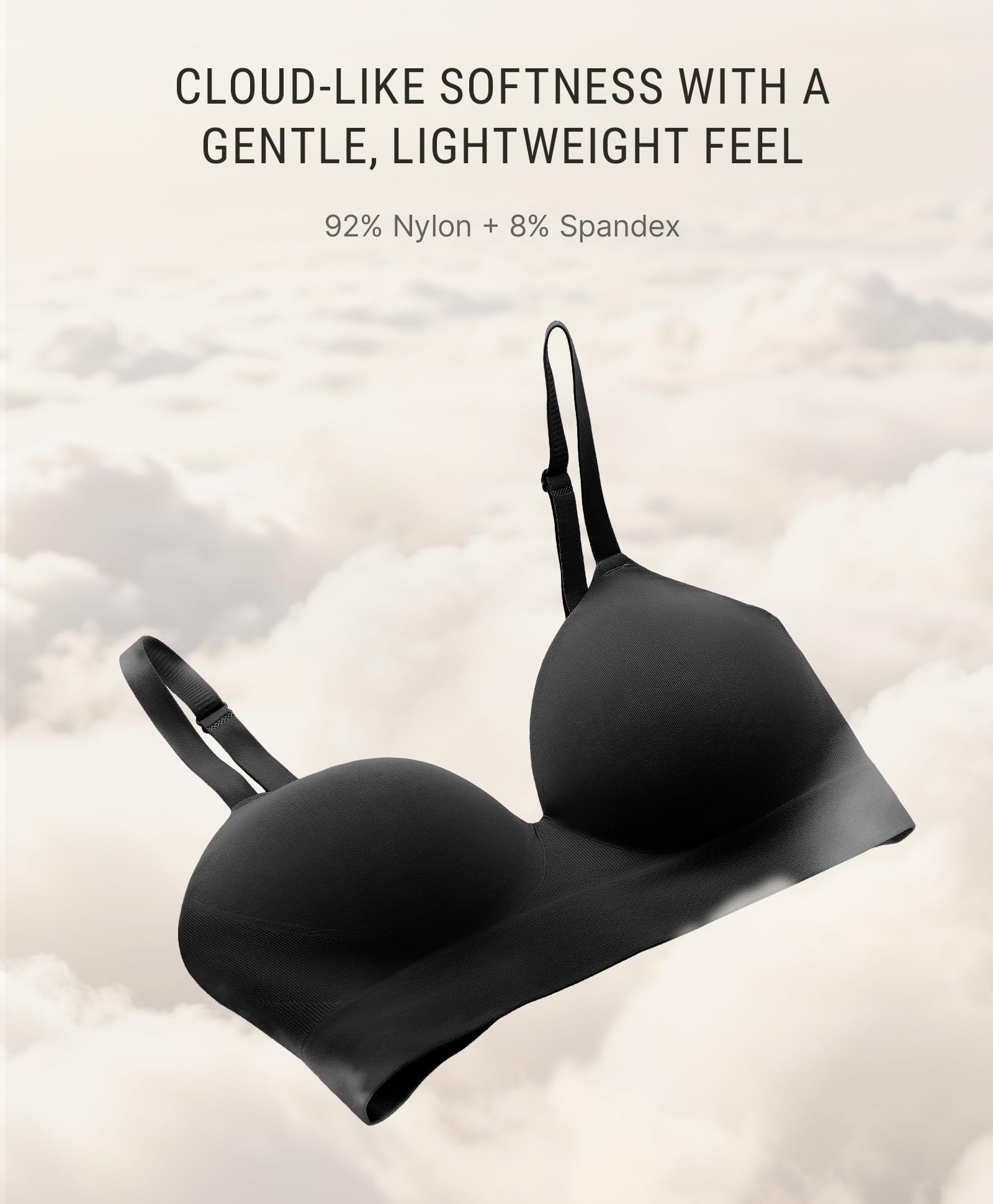 FeelinGirl Wireless Supportive Bra for Women, Seamless Comfort Bralettes No Underwire Full Coverage Everyday Bras - Image 3